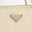 PRADA Hand Bag Nylon White Silver Auth bs27522-10