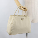 PRADA Hand Bag Nylon White Silver Auth bs27522-29