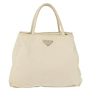 PRADA Hand Bag Nylon White Silver Auth bs27522-13