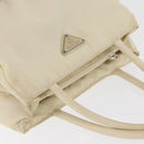 PRADA Hand Bag Nylon White Silver Auth bs27522-7