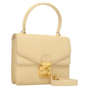 FENDI Zucca Canvas Hand Bag Canvas Leather 2way Beige Gold Auth bs27537-1