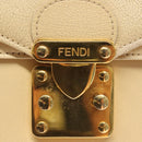 FENDI Zucca Canvas Hand Bag Canvas Leather 2way Beige Gold Auth bs27537-9