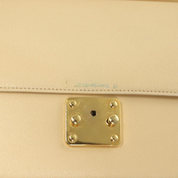 FENDI Zucca Canvas Hand Bag Canvas Leather 2way Beige Gold Auth bs27537