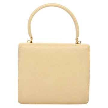 FENDI Zucca Canvas Hand Bag Canvas Leather 2way Beige Gold Auth bs27537 - 0
