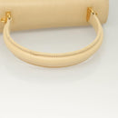FENDI Zucca Canvas Hand Bag Canvas Leather 2way Beige Gold Auth bs27537-7