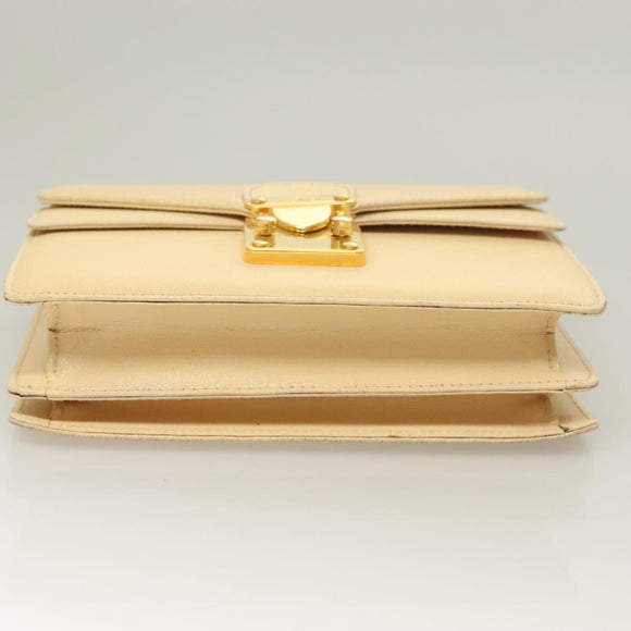 FENDI Zucca Canvas Hand Bag Canvas Leather 2way Beige Gold Auth bs27537