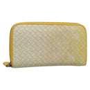 BOTTEGA VENETA INTRECCIATO Long Wallet Leather Yellow 114076 Auth bs27539-1