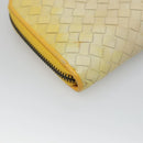 BOTTEGA VENETA INTRECCIATO Long Wallet Leather Yellow 114076 Auth bs27539-16