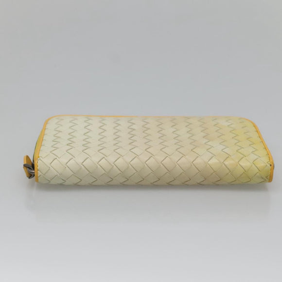 BOTTEGA VENETA INTRECCIATO Long Wallet Leather Yellow 114076 Auth bs27539