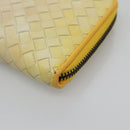 BOTTEGA VENETA INTRECCIATO Long Wallet Leather Yellow 114076 Auth bs27539-7