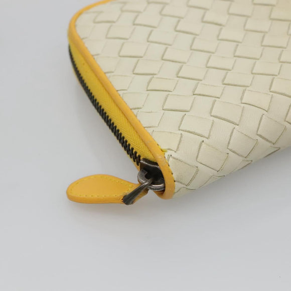 BOTTEGA VENETA INTRECCIATO Long Wallet Leather Yellow 114076 Auth bs27539