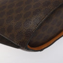 CELINE Macadam Canvas Shoulder Bag PVC Leather Brown Gold Auth bs27542-14