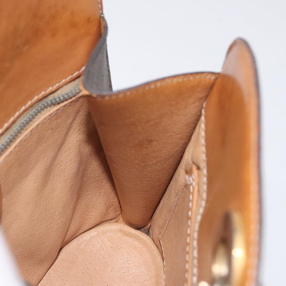 CELINE Macadam Canvas Shoulder Bag PVC Leather Brown Gold Auth bs27542