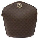 CELINE Macadam Canvas Shoulder Bag PVC Leather Brown Gold Auth bs27542-13