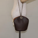 CELINE Macadam Canvas Shoulder Bag PVC Leather Brown Gold Auth bs27542-22