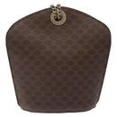 CELINE Macadam Canvas Shoulder Bag PVC Leather Brown Gold Auth bs27542-2