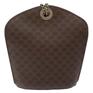 CELINE Macadam Canvas Shoulder Bag PVC Leather Brown Gold Auth bs27542 - 0