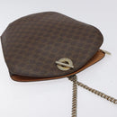 CELINE Macadam Canvas Shoulder Bag PVC Leather Brown Gold Auth bs27542-6