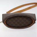 CELINE Macadam Canvas Shoulder Bag PVC Leather Brown Gold Auth bs27542-5
