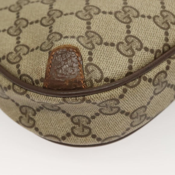 GUCCI GG Supreme Web Sherry Line Bag PVC Beige Gold 156 02 066 Auth bs27546