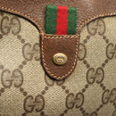 GUCCI GG Supreme Web Sherry Line Bag PVC Beige Gold 156 02 066 Auth bs27546-14