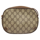 GUCCI GG Supreme Web Sherry Line Bag PVC Beige Gold 156 02 066 Auth bs27546-3