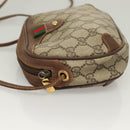 GUCCI GG Supreme Web Sherry Line Bag PVC Beige Gold 156 02 066 Auth bs27546-5