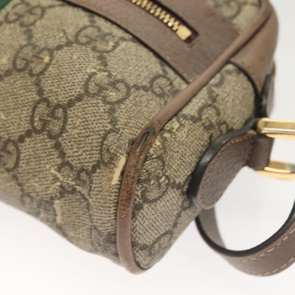 GUCCI GG Supreme Web Sherry Line Shoulder Bag PVC Beige Gold 517350 Auth bs27547