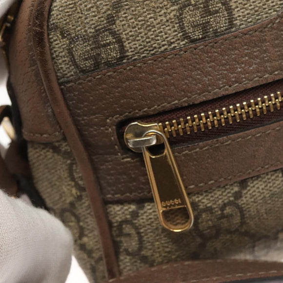 GUCCI GG Supreme Web Sherry Line Shoulder Bag PVC Beige Gold 517350 Auth bs27547