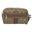 GUCCI GG Supreme Web Sherry Line Shoulder Bag PVC Beige Gold 517350 Auth bs27547-13