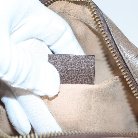 GUCCI GG Supreme Web Sherry Line Shoulder Bag PVC Beige Gold 517350 Auth bs27547