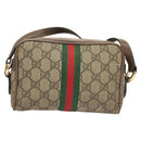 GUCCI GG Supreme Web Sherry Line Shoulder Bag PVC Beige Gold 517350 Auth bs27547-2