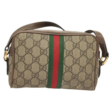 GUCCI GG Supreme Web Sherry Line Shoulder Bag PVC Beige Gold 517350 Auth bs27547 - 0