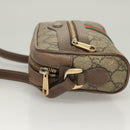 GUCCI GG Supreme Web Sherry Line Shoulder Bag PVC Beige Gold 517350 Auth bs27547-4