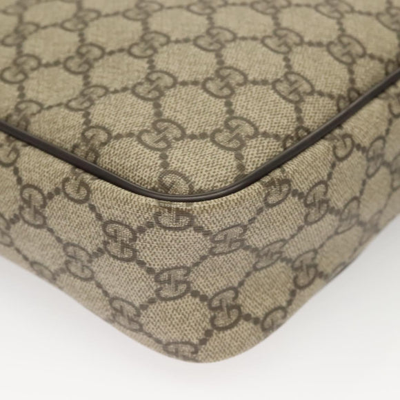 GUCCI GG Supreme Shoulder Bag PVC Beige Gold 233268 Auth bs27549