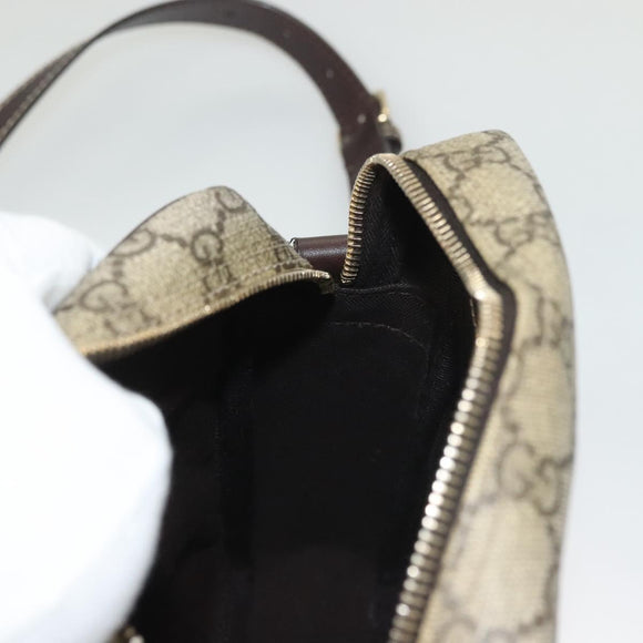 GUCCI GG Supreme Shoulder Bag PVC Beige Gold 233268 Auth bs27549