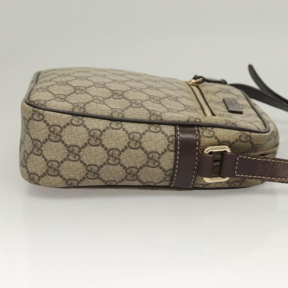 GUCCI GG Supreme Shoulder Bag PVC Beige Gold 233268 Auth bs27549