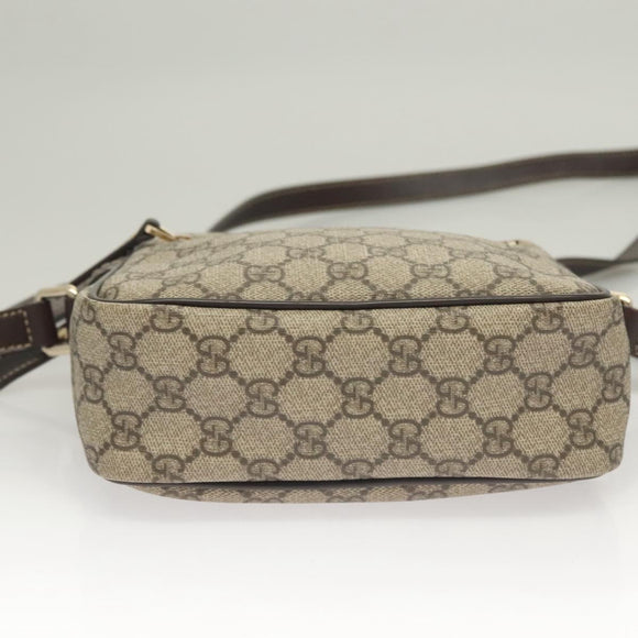 GUCCI GG Supreme Shoulder Bag PVC Beige Gold 233268 Auth bs27549