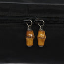 GUCCI Vanity Bamboo Pouch Nylon Black Silver 032 2265 0150 Auth bs27552-18