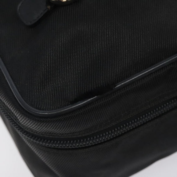 GUCCI Vanity Bamboo Pouch Nylon Black Silver 032 2265 0150 Auth bs27552