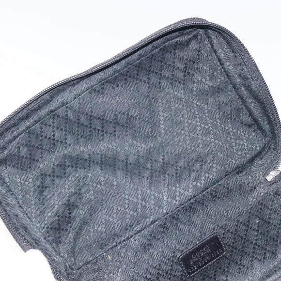 GUCCI Vanity Bamboo Pouch Nylon Black Silver 032 2265 0150 Auth bs27552