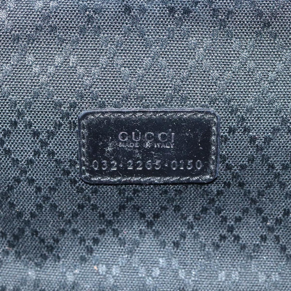 GUCCI Vanity Bamboo Pouch Nylon Black Silver 032 2265 0150 Auth bs27552