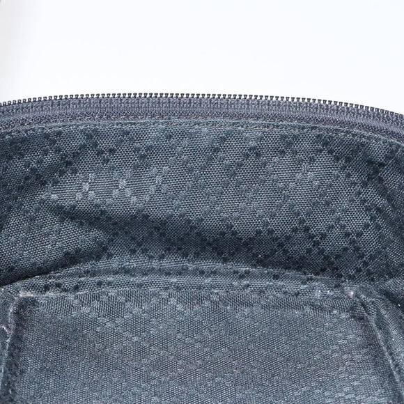 GUCCI Vanity Bamboo Pouch Nylon Black Silver 032 2265 0150 Auth bs27552