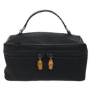 GUCCI Vanity Bamboo Pouch Nylon Black Silver 032 2265 0150 Auth bs27552-13