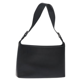 GUCCI Shoulder Bag Leather Black Silver Auth bs27555