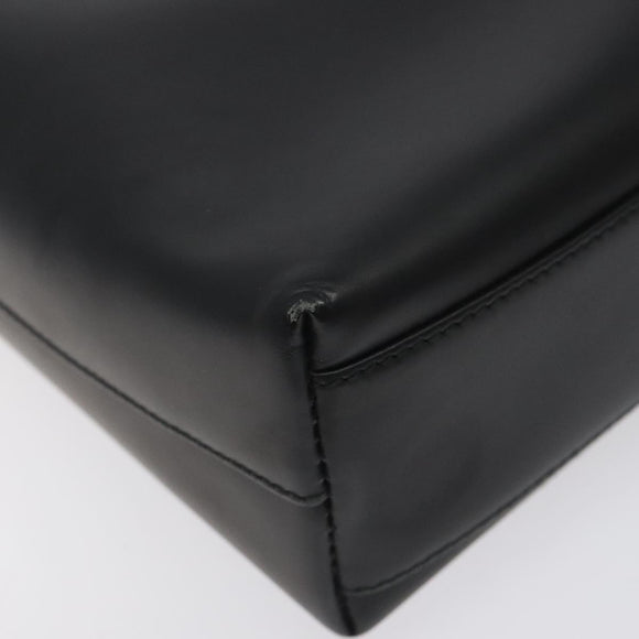 GUCCI Shoulder Bag Leather Black Silver Auth bs27555