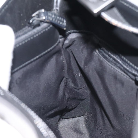 GUCCI Shoulder Bag Leather Black Silver Auth bs27555