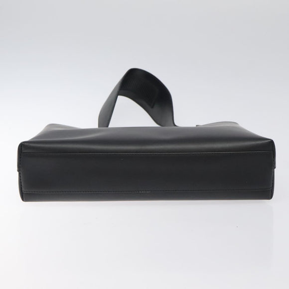 GUCCI Shoulder Bag Leather Black Silver Auth bs27555