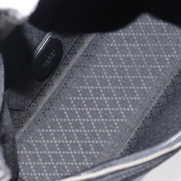 GUCCI Shoulder Bag Nylon Leather Black Silver 000 2113 0602 Auth bs27556