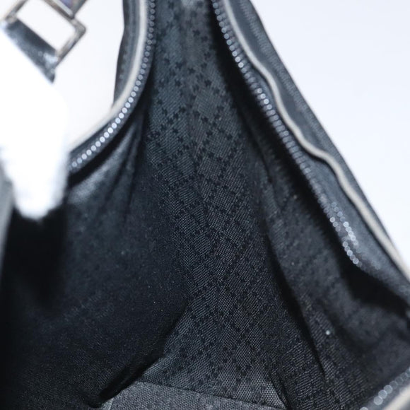 GUCCI Shoulder Bag Nylon Leather Black Silver 000 2113 0602 Auth bs27556